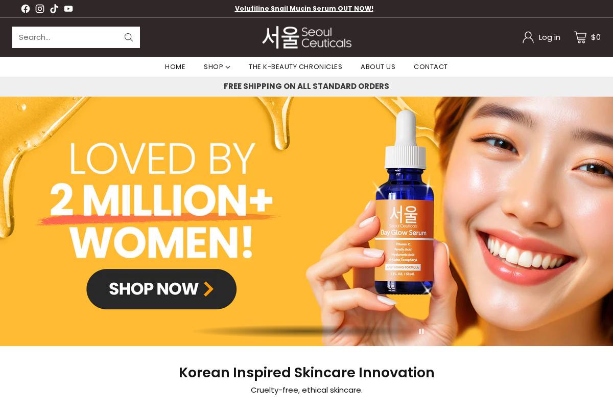 seoulceuticals.com homepage screenshot
