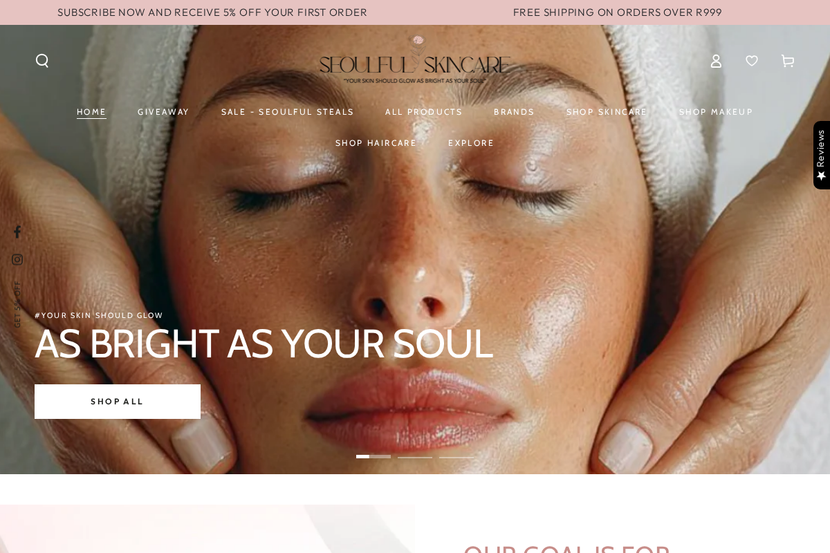 Seoulful Skincare homepage screenshot