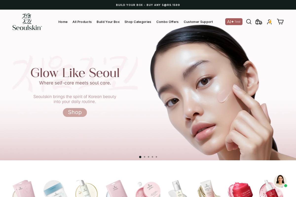 seoulskin.in homepage screenshot