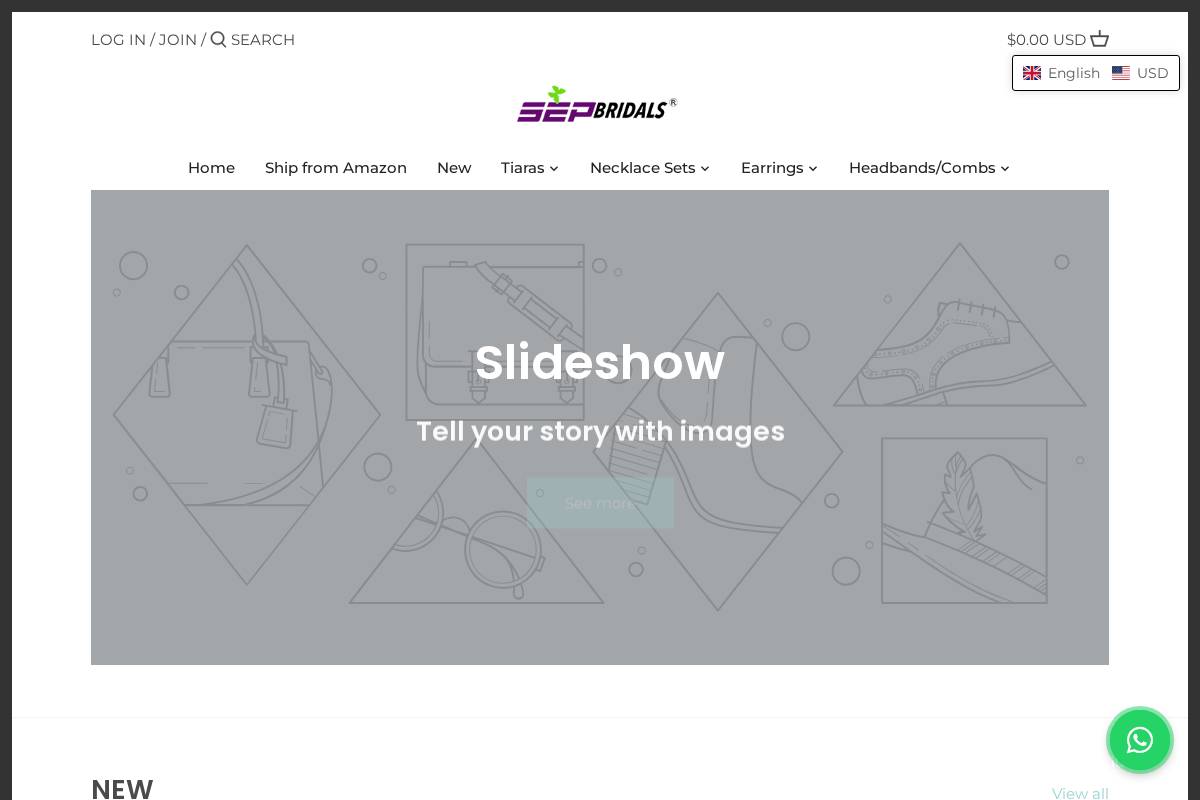 sepbridals.com homepage screenshot