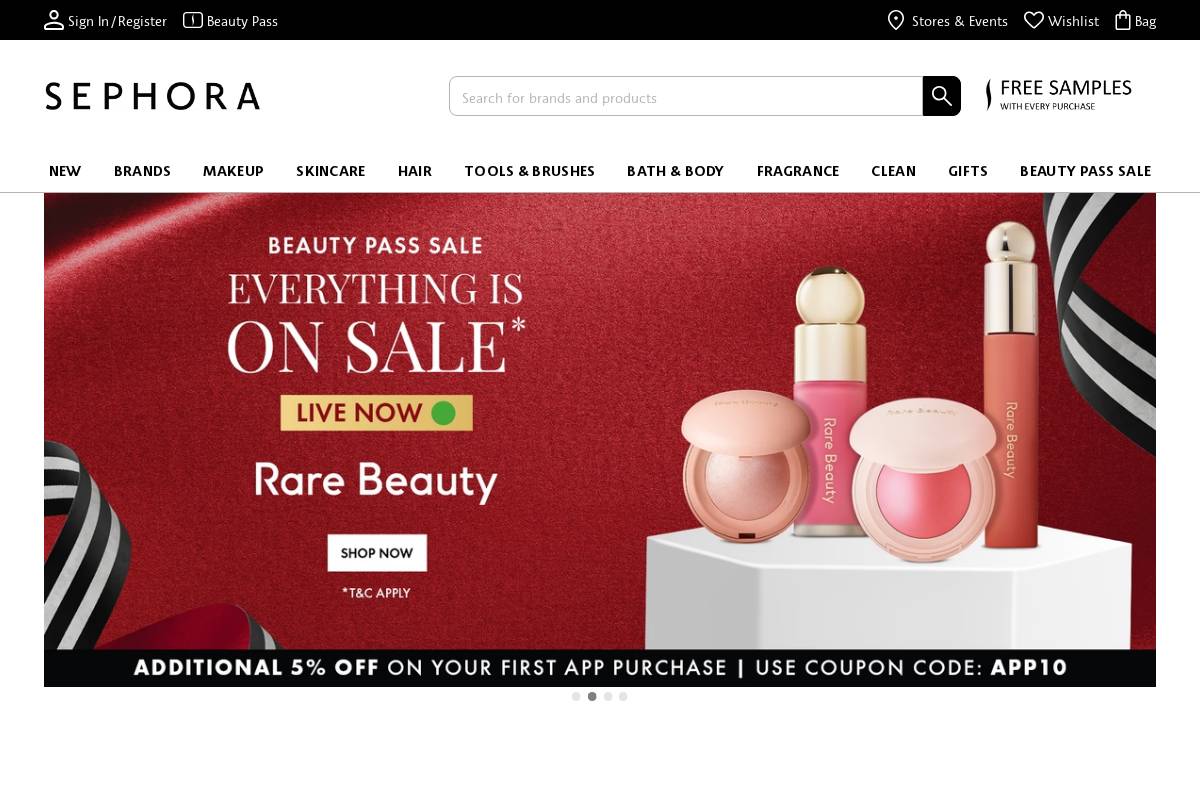 Sephora homepage screenshot