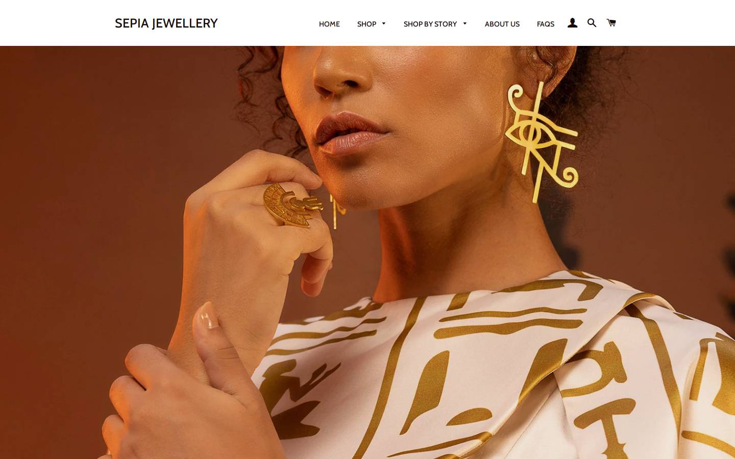 sepiajewellery.com homepage screenshot