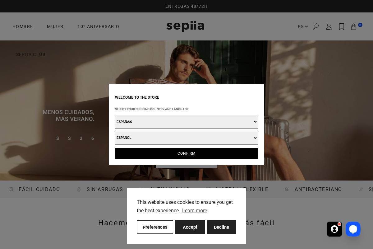Sepiia homepage screenshot