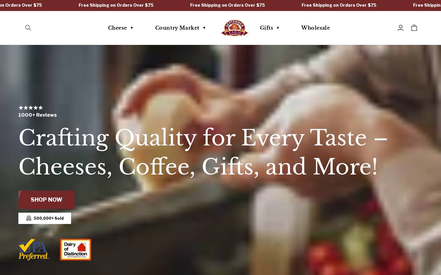 septemberfarm.com homepage screenshot