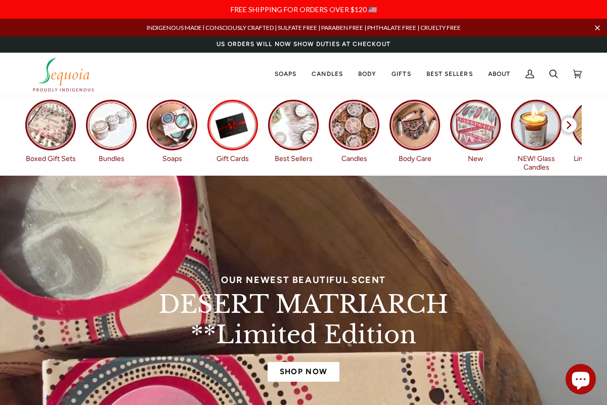 sequoiasoaps.com homepage screenshot