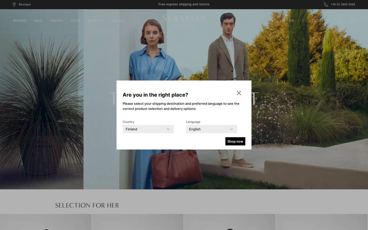 Serapian homepage screenshot