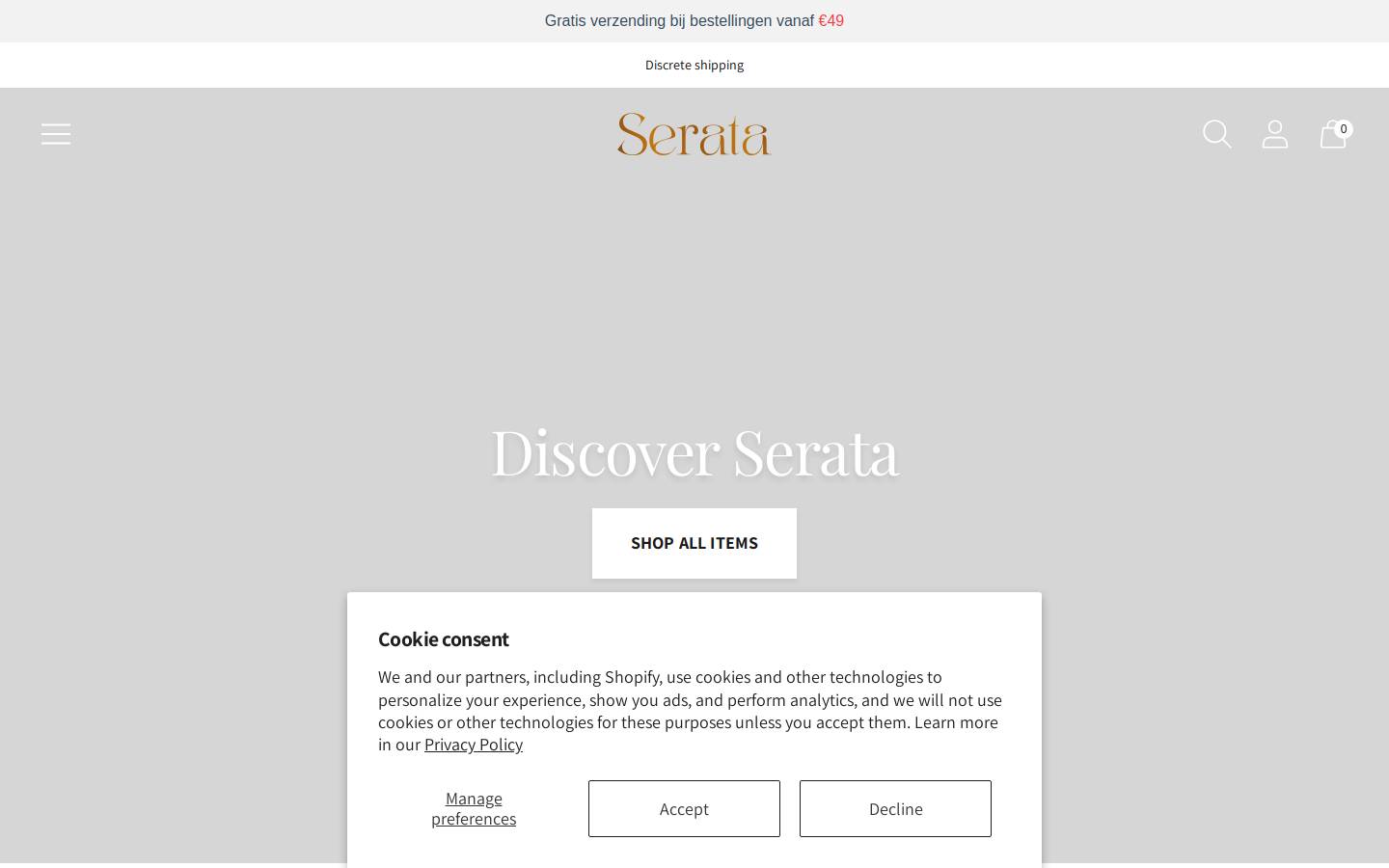 serata.store homepage screenshot