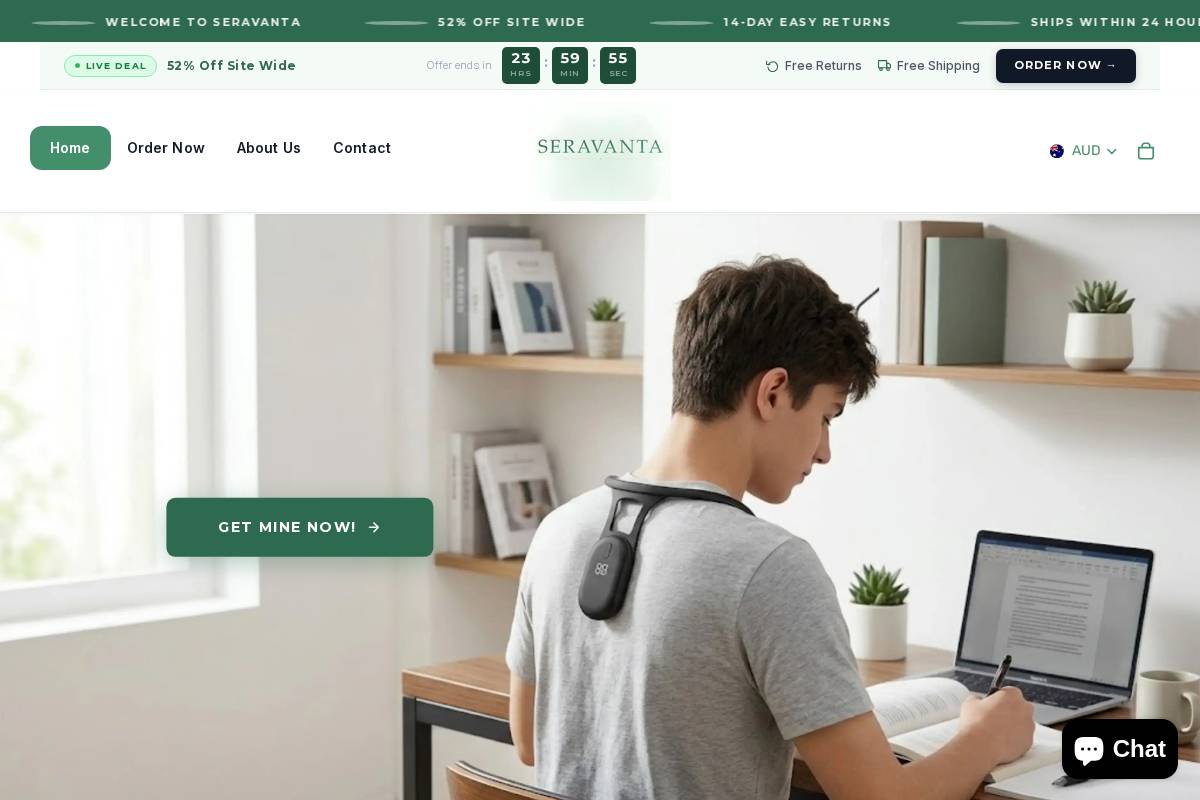 seravanta.com homepage screenshot