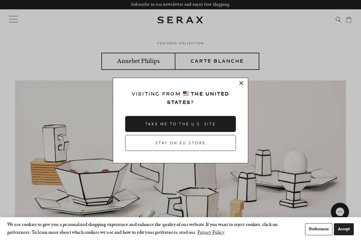 SERAX passion for design homepage screenshot
