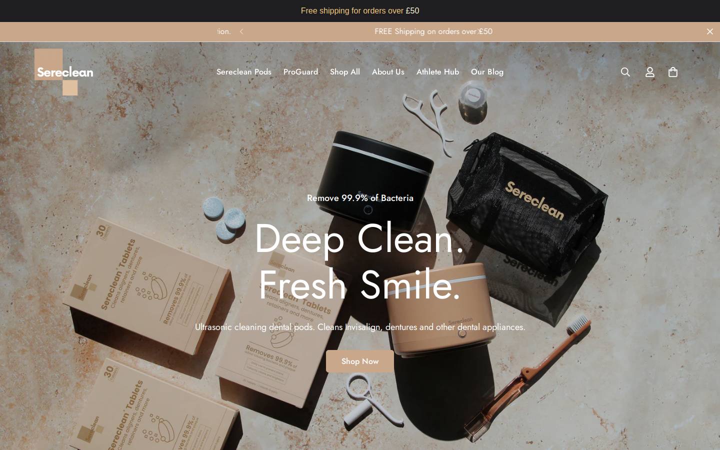 Sereclean homepage screenshot