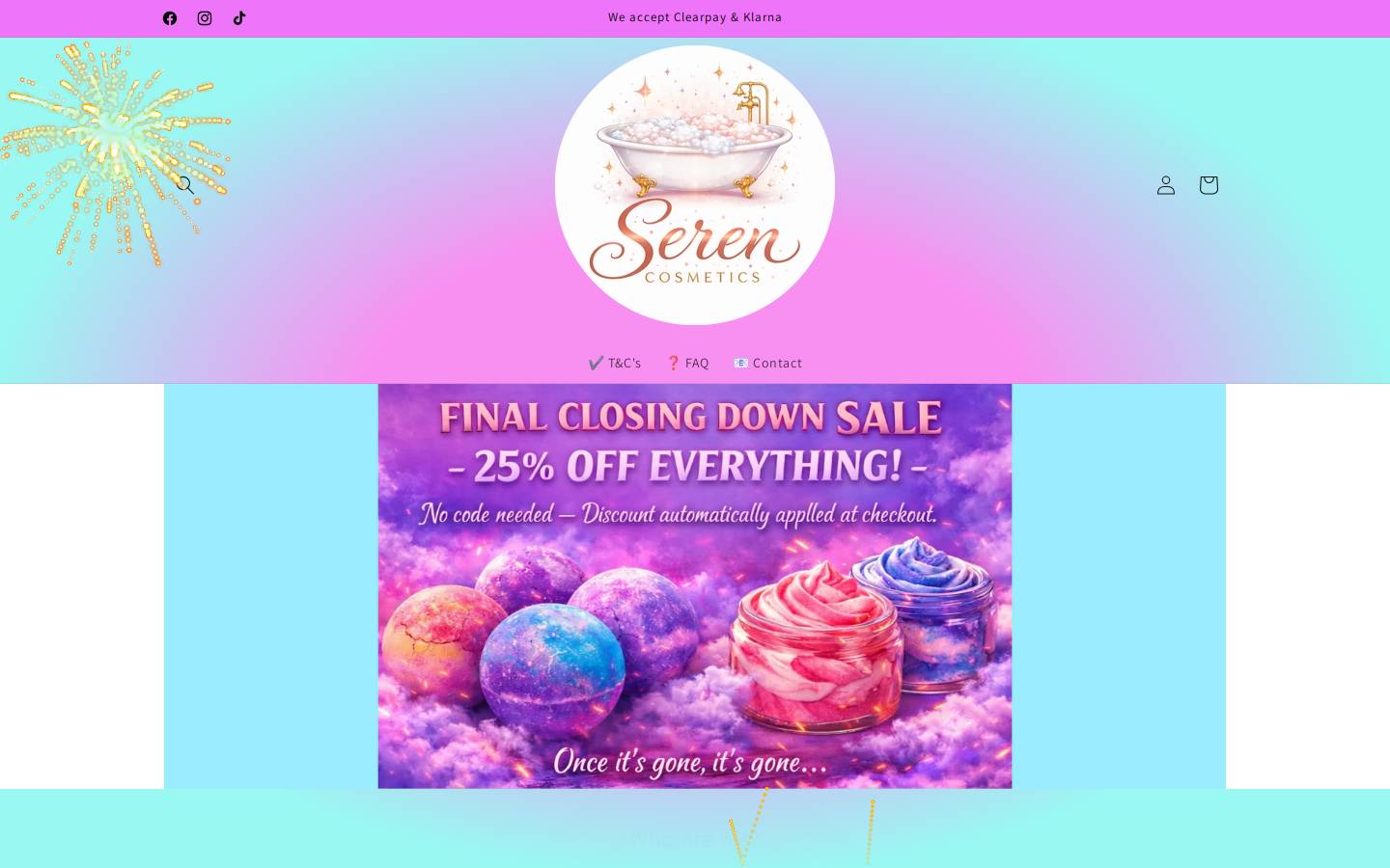 seren-cosmetics.com homepage screenshot