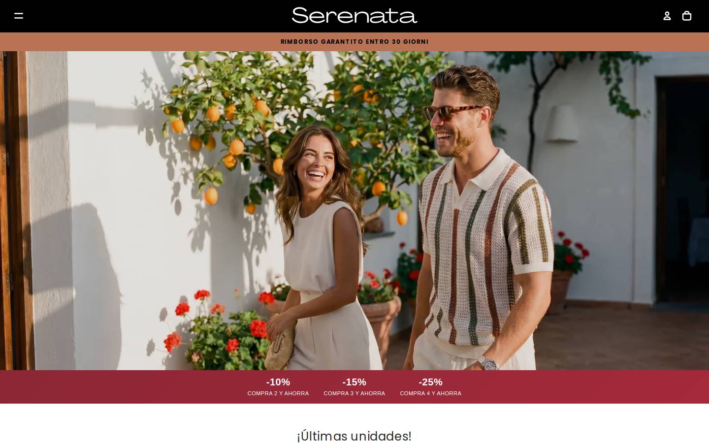 serenatamoda.com homepage screenshot