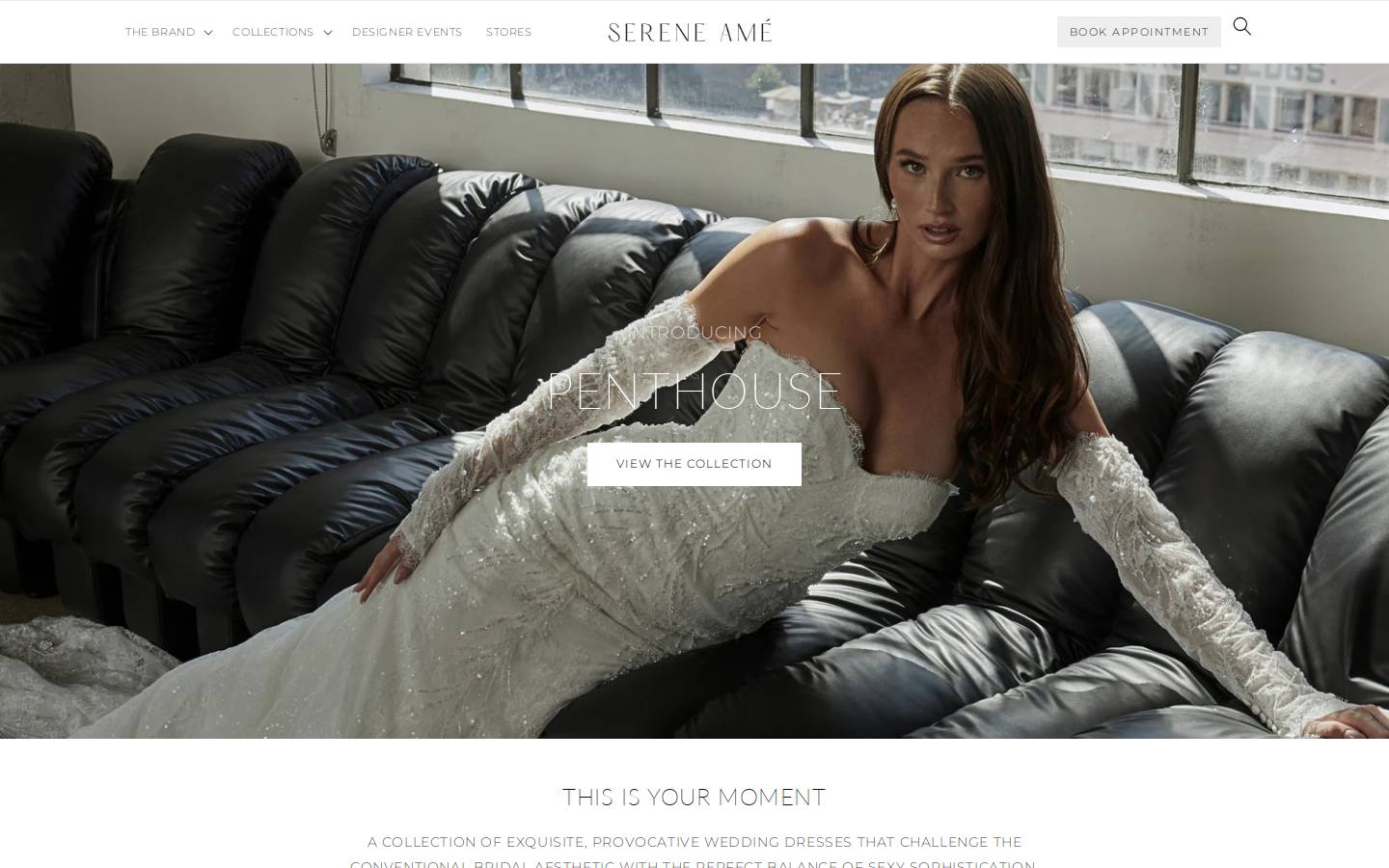 sereneamebridal.com homepage screenshot