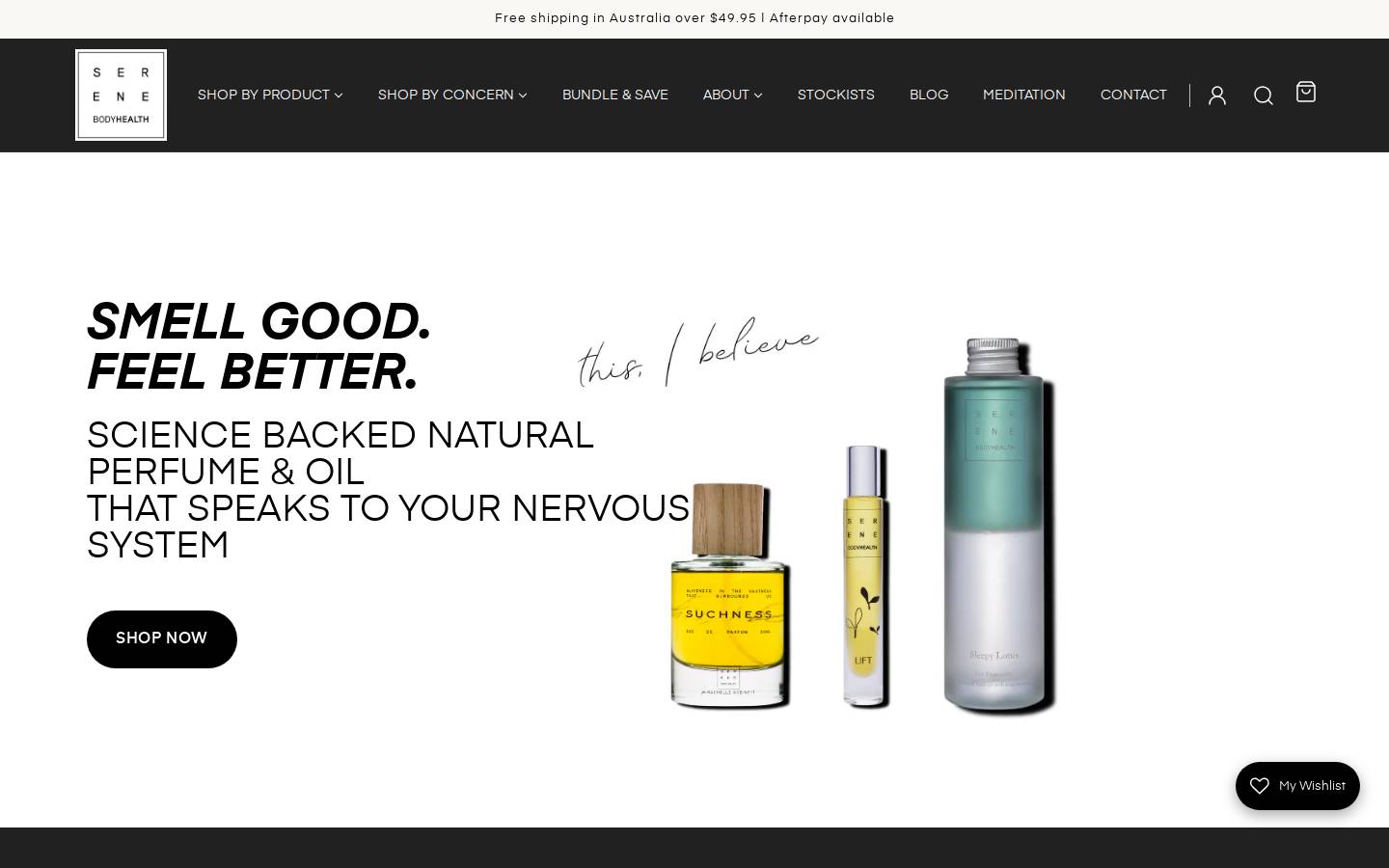 serenebodyhealth.com homepage screenshot