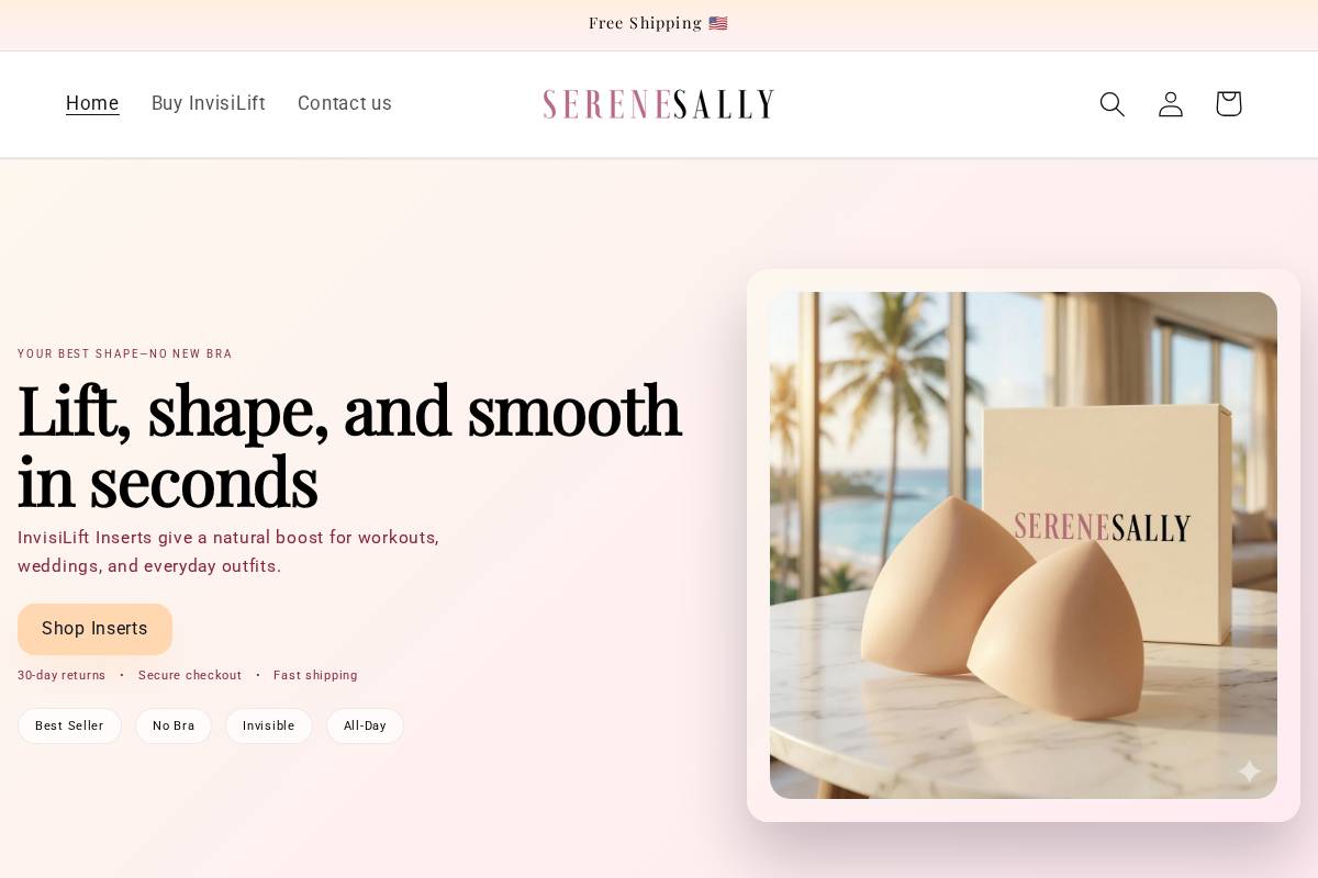 serenesally.com homepage screenshot