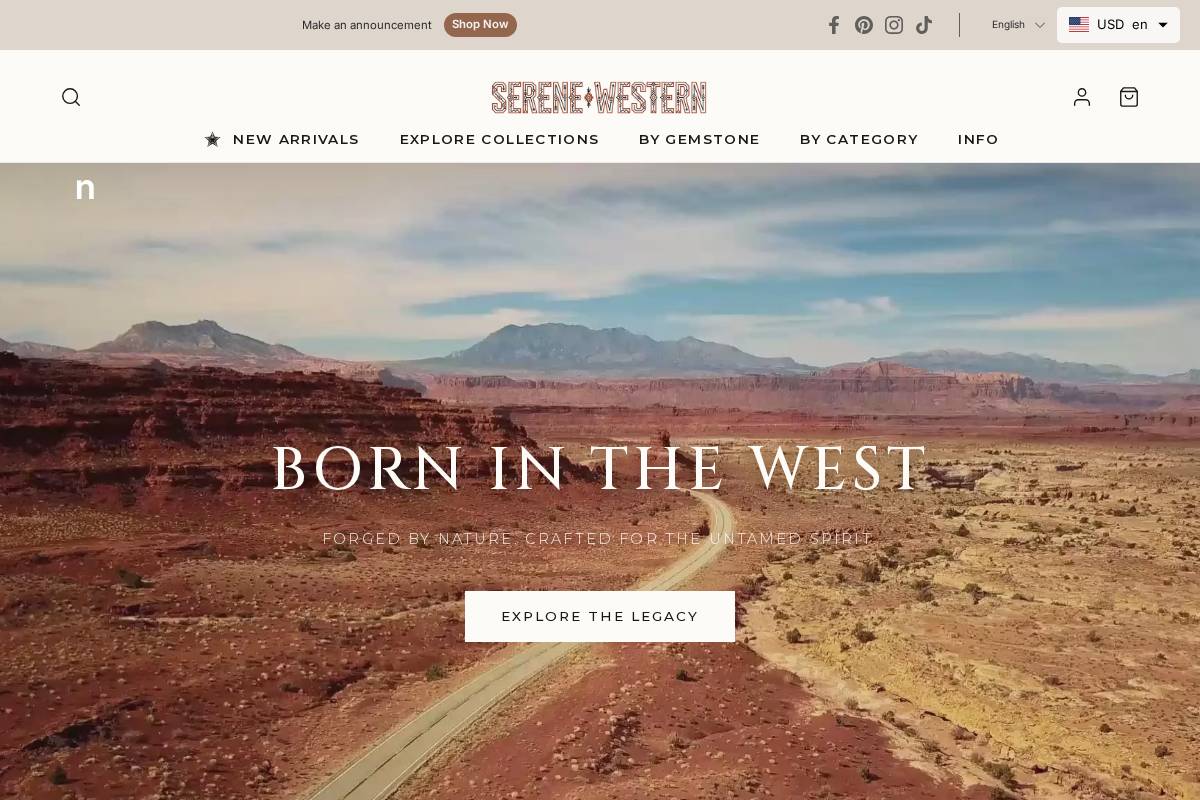 Serene Western homepage screenshot