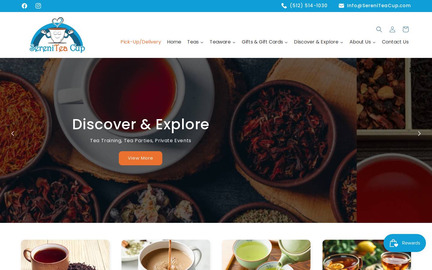 sereniteacup.com homepage screenshot