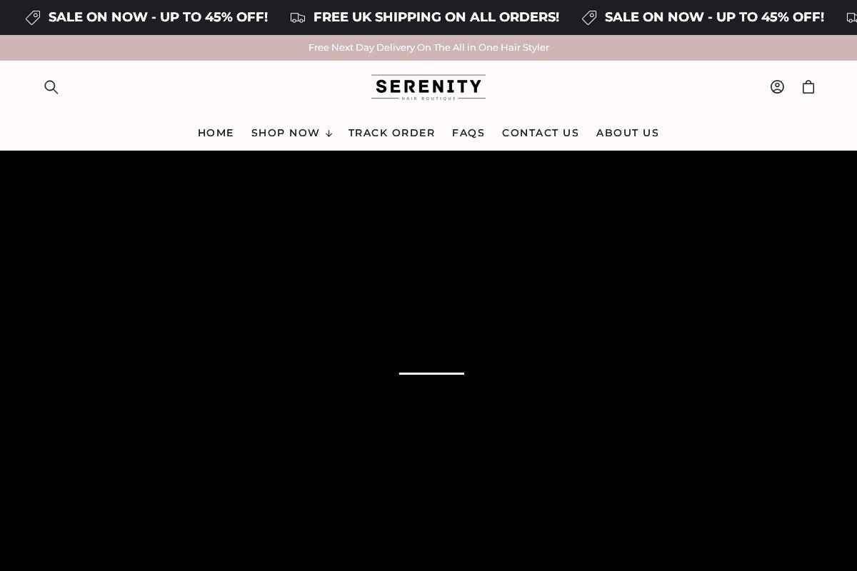 serenity-hair.com homepage screenshot