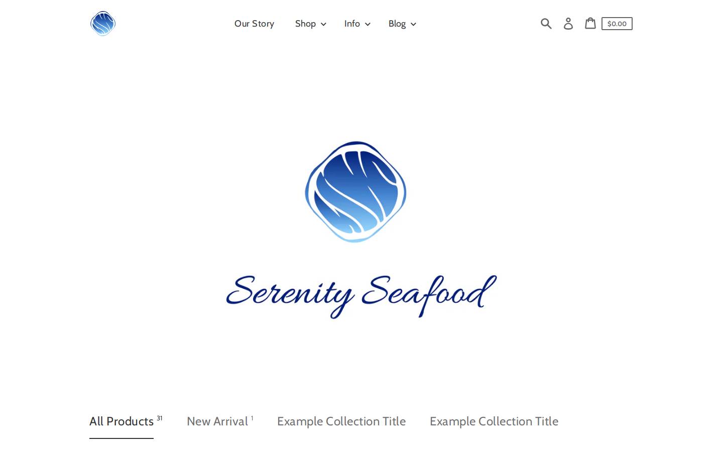 serenityseafood.com homepage screenshot