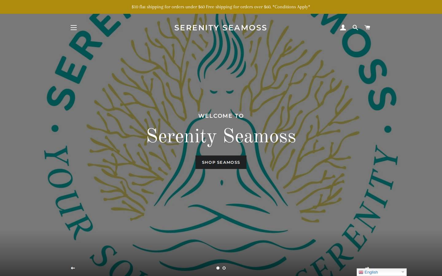 serenityseamoss.com homepage screenshot