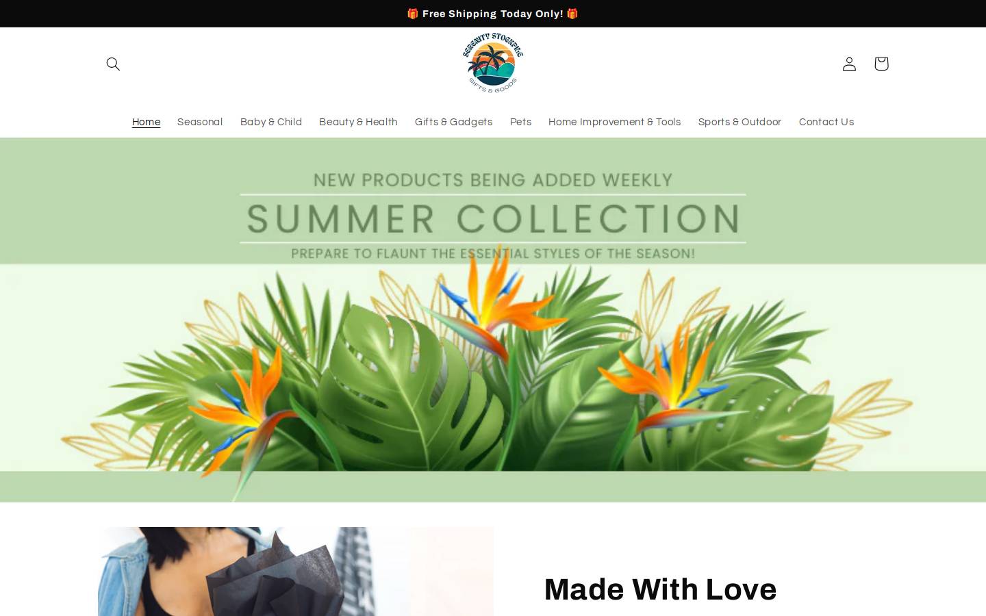 serenitystockpile.com homepage screenshot