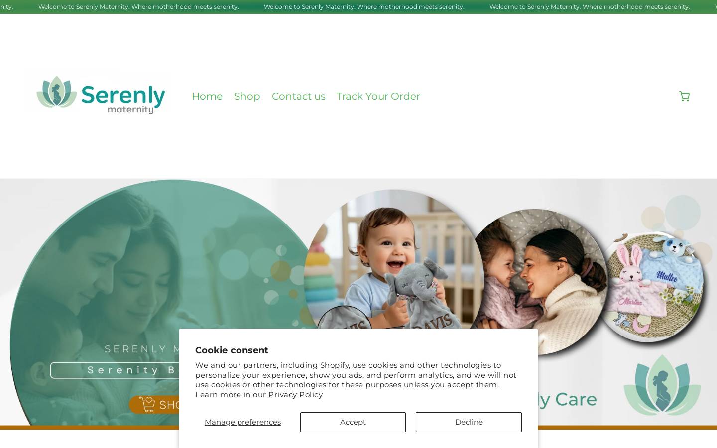 serenlymaternity.com homepage screenshot