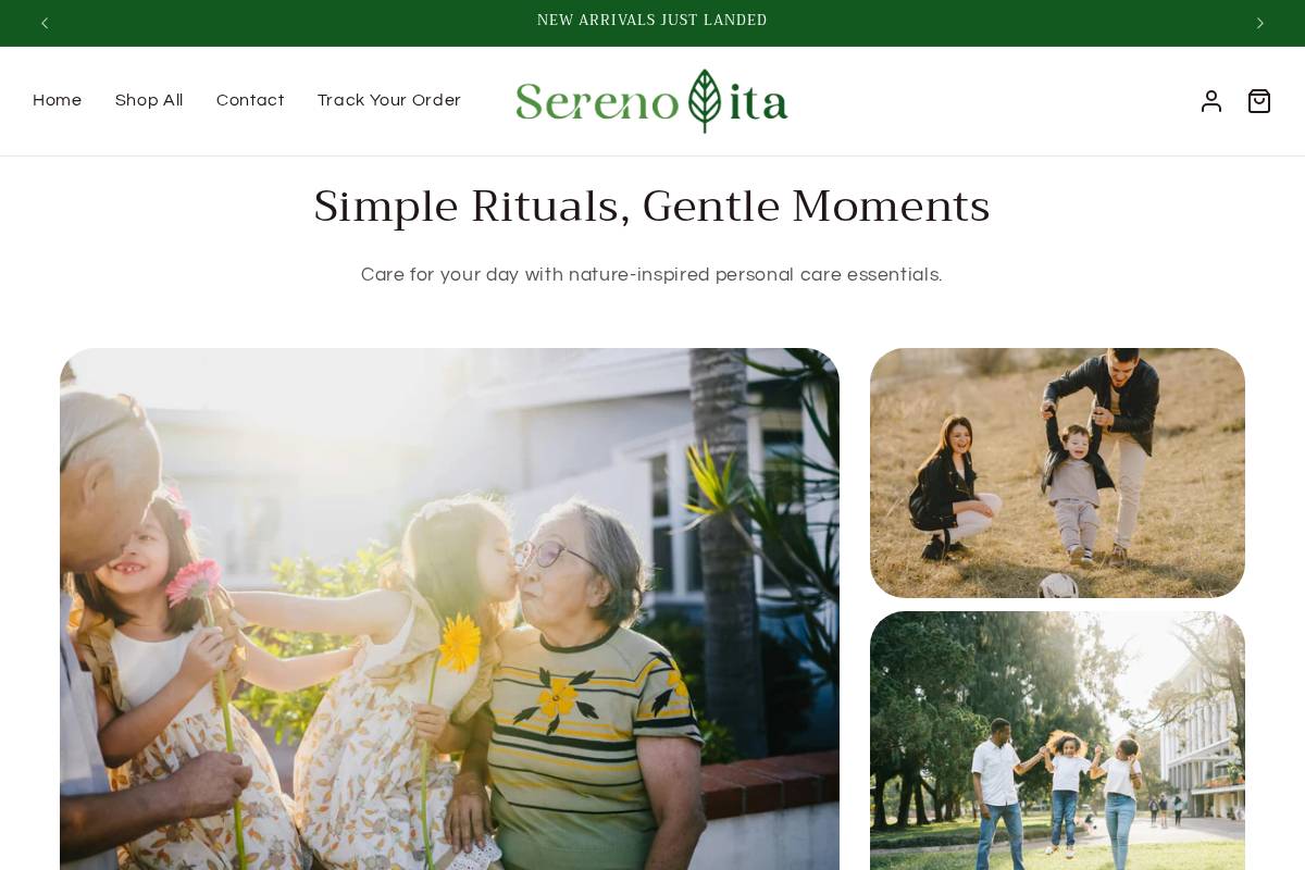 Serenovita homepage screenshot