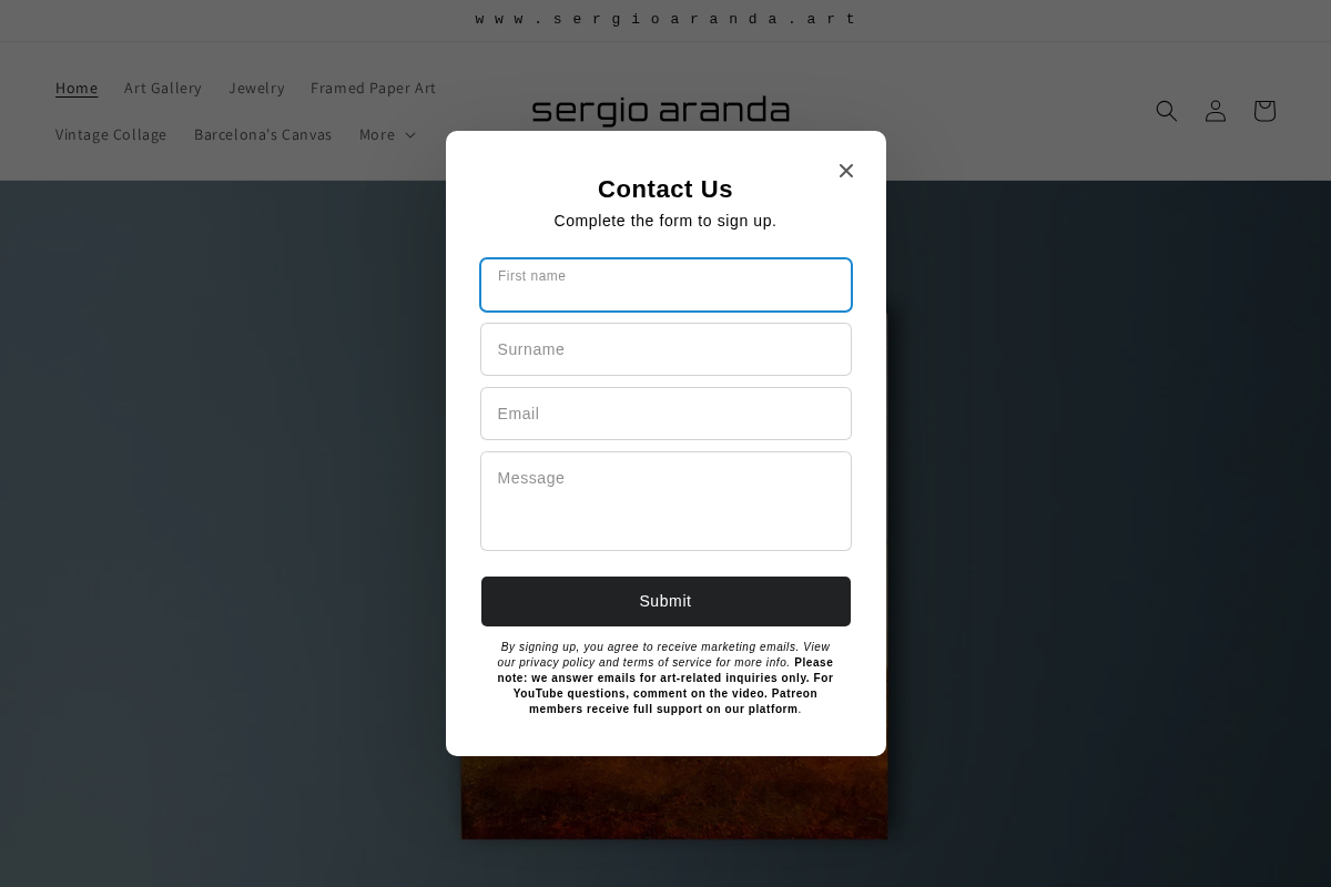 Sergio Aranda homepage screenshot