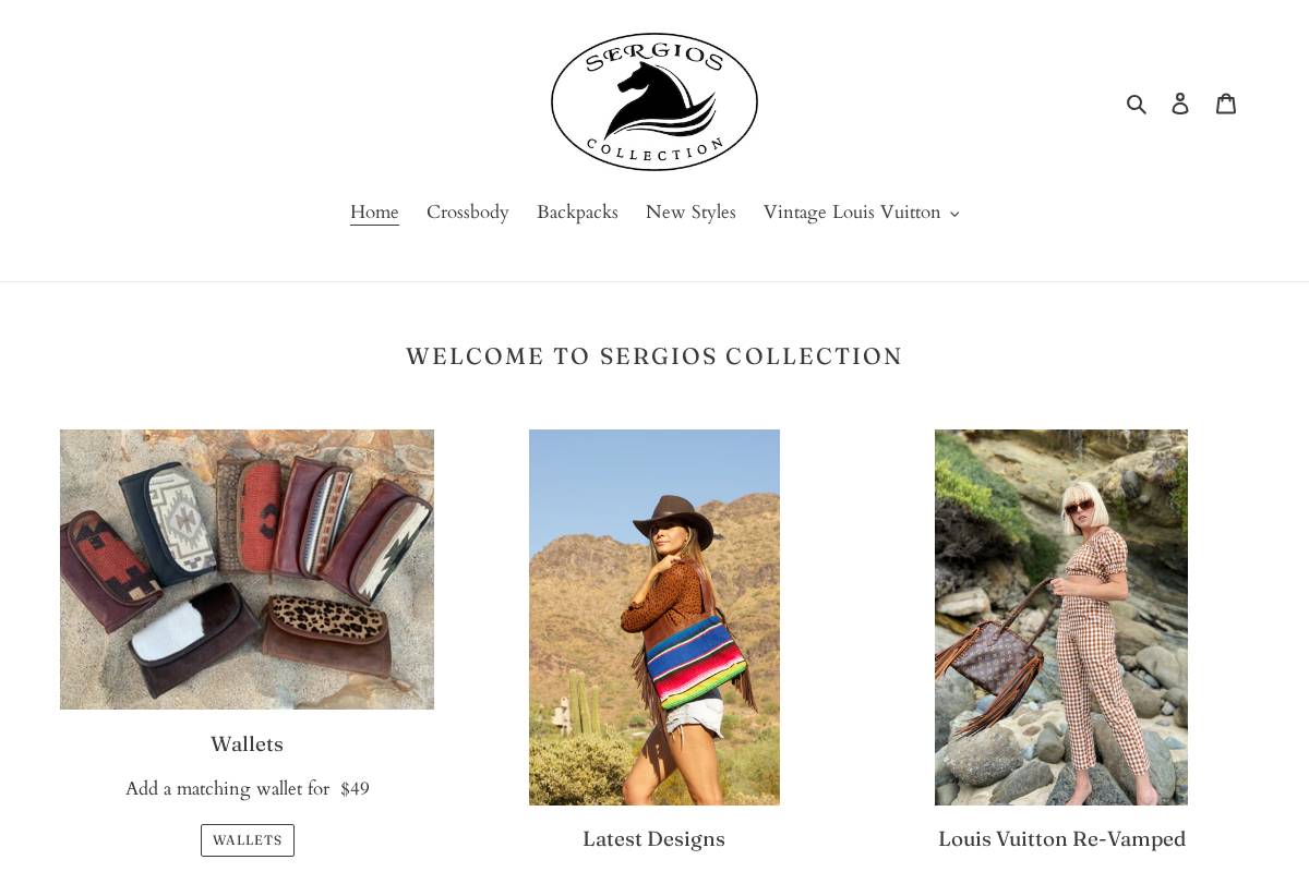 sergioscollection.shop homepage screenshot