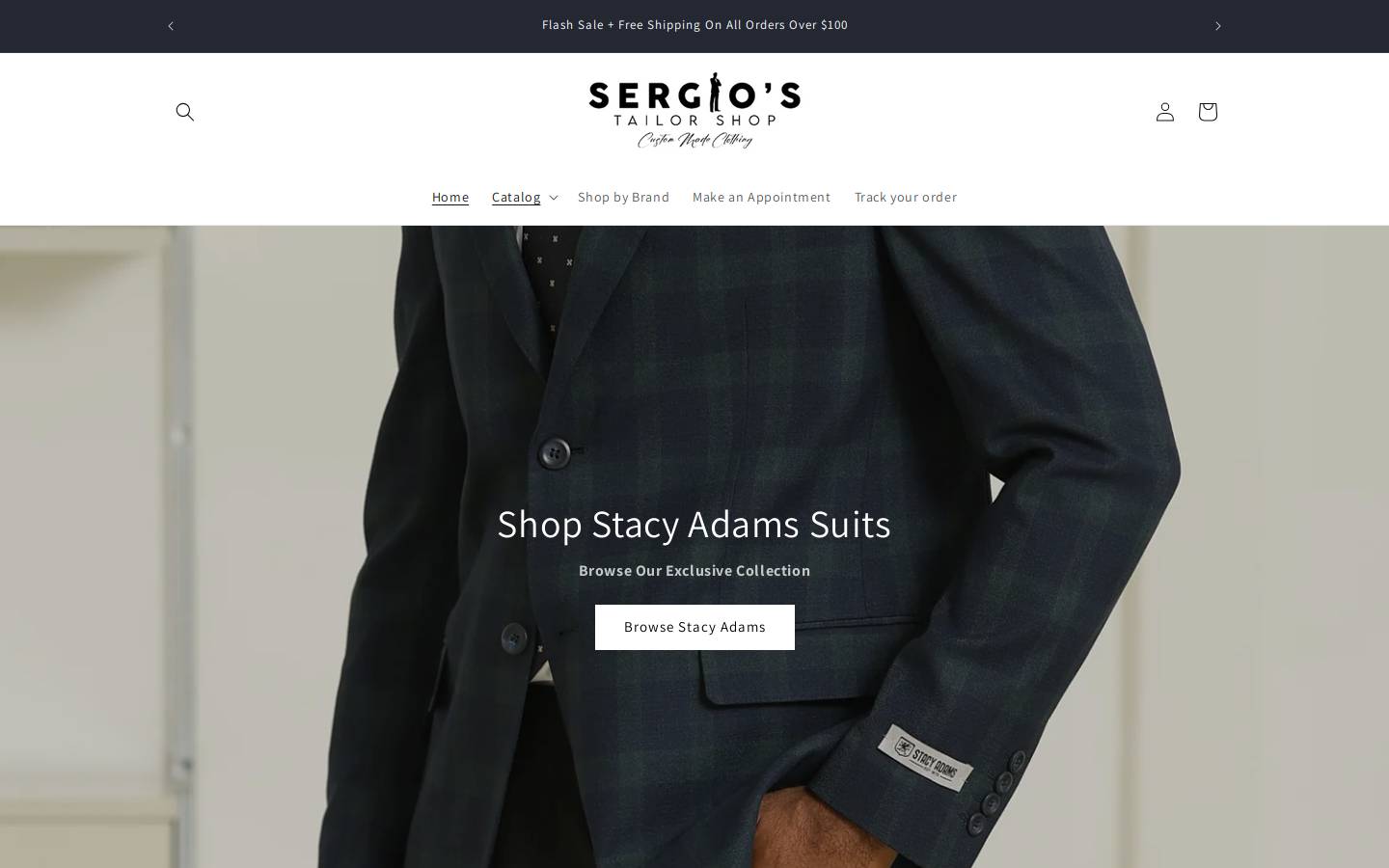 sergiostailorshop.com homepage screenshot