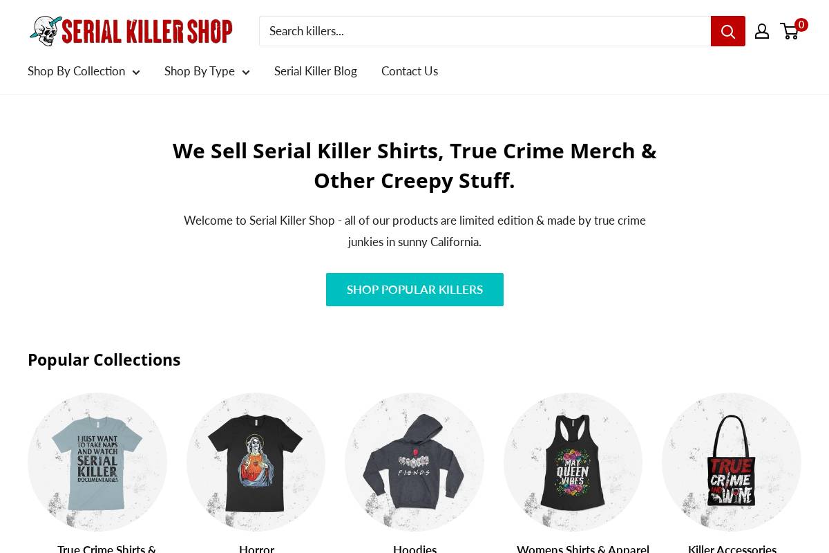 serialkillershop.com homepage screenshot