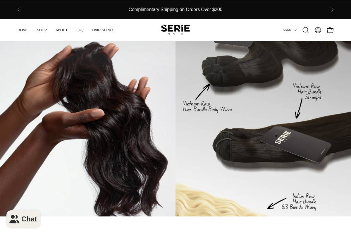 seriehair.com homepage screenshot
