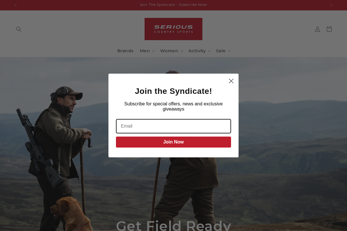 Serious Country Sports homepage screenshot