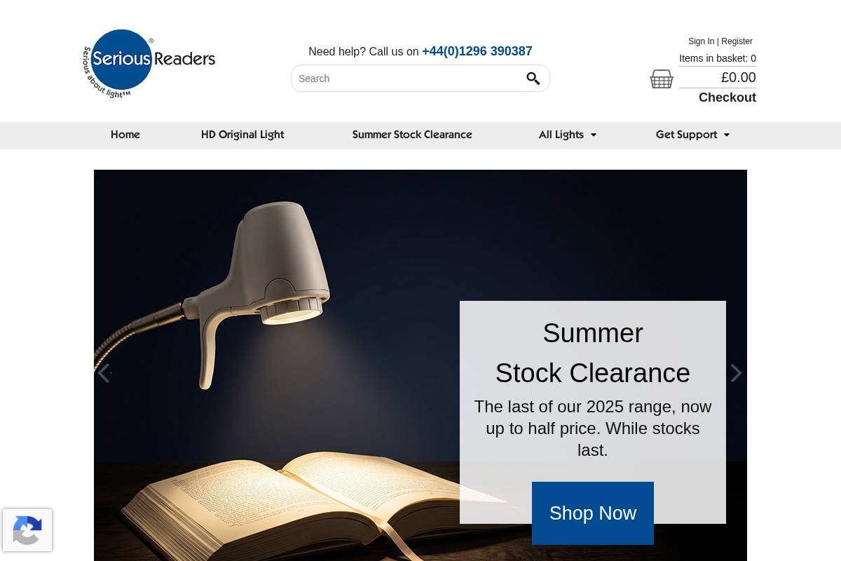 seriousreaders.com homepage screenshot