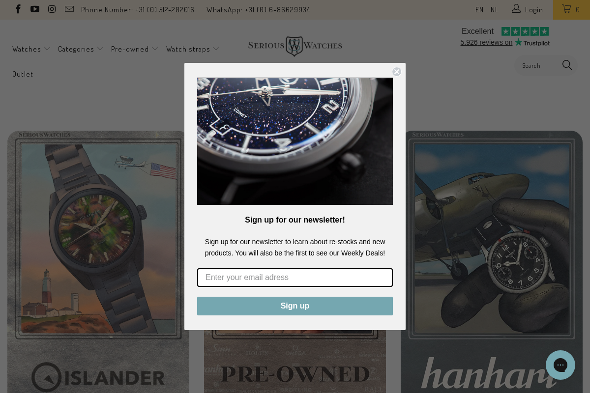 SeriousWatches homepage screenshot