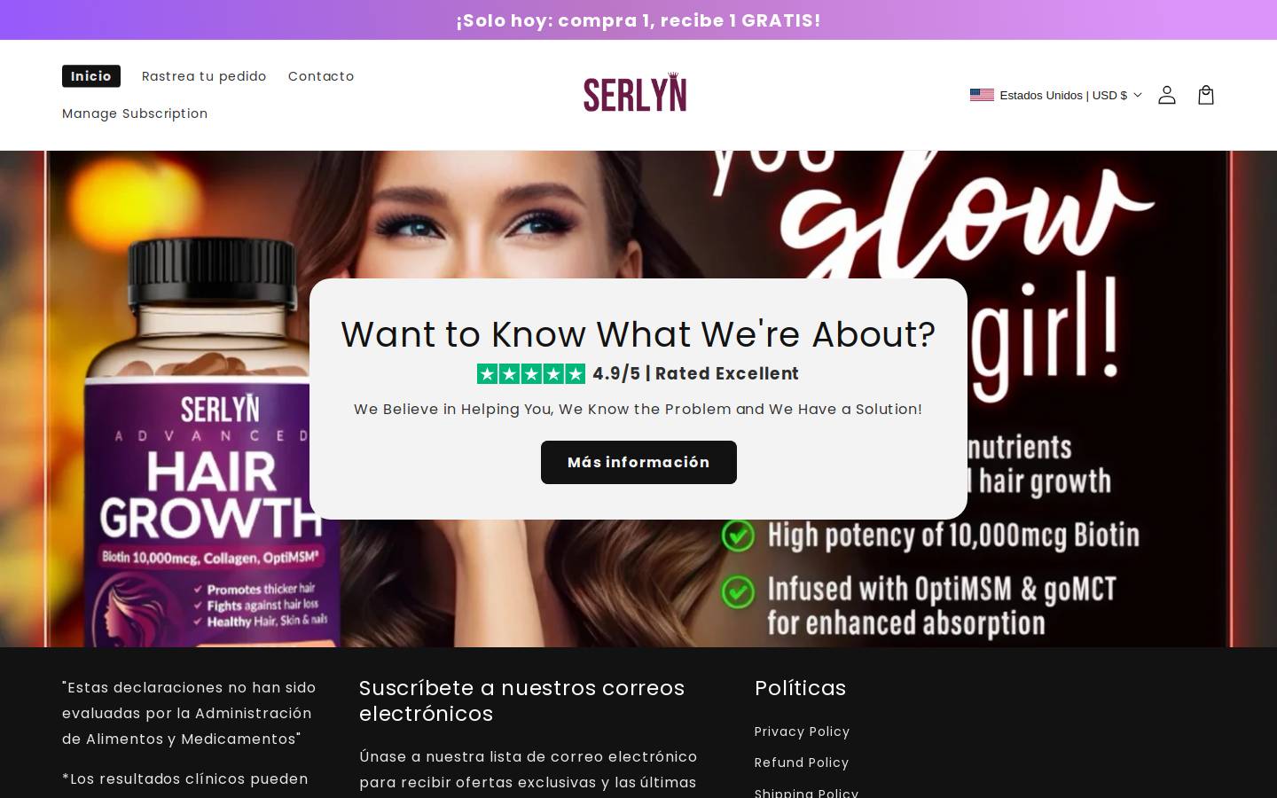 Serlyn homepage screenshot