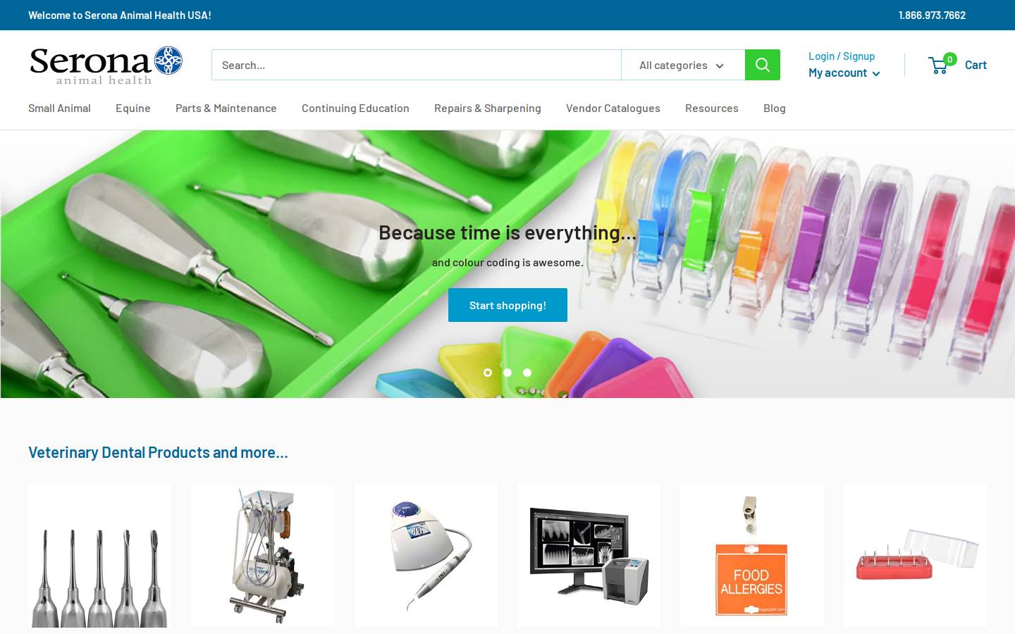 serona.vet homepage screenshot