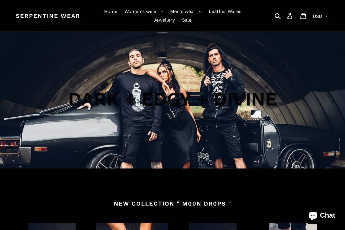 serpentinewear.com homepage screenshot