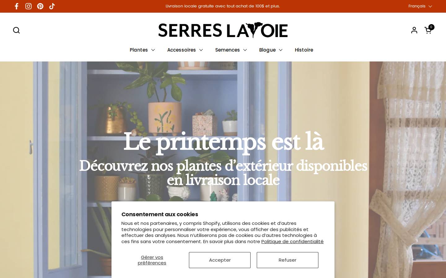 serreslavoie.com homepage screenshot