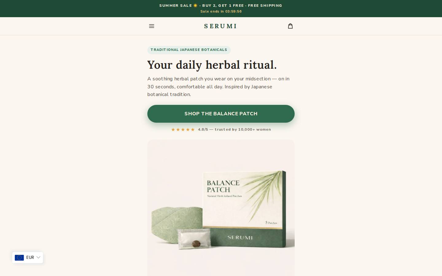 serumi.store homepage screenshot