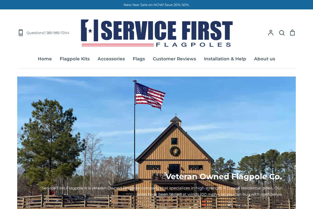 Service First Products homepage screenshot