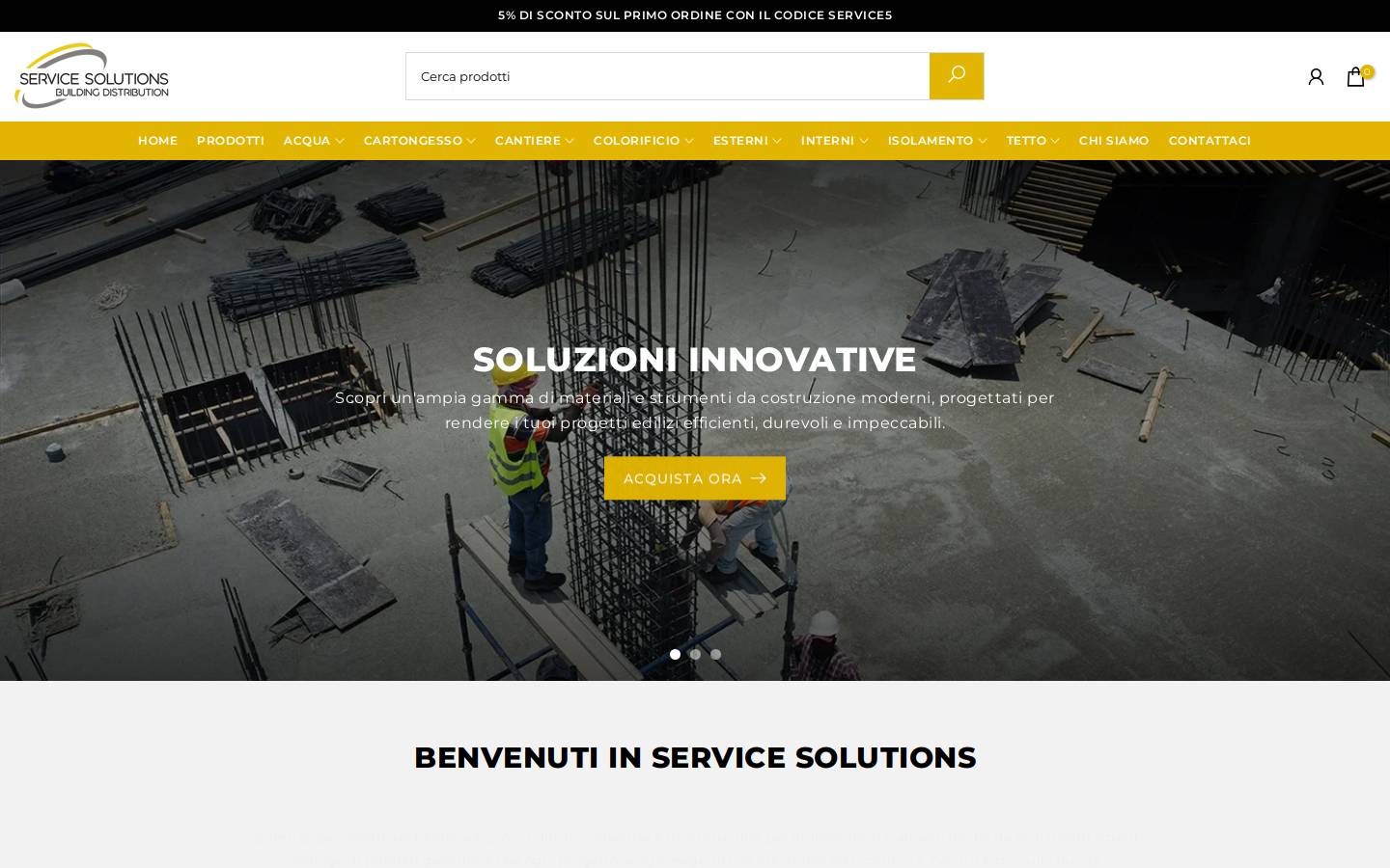 Service Solutions homepage screenshot