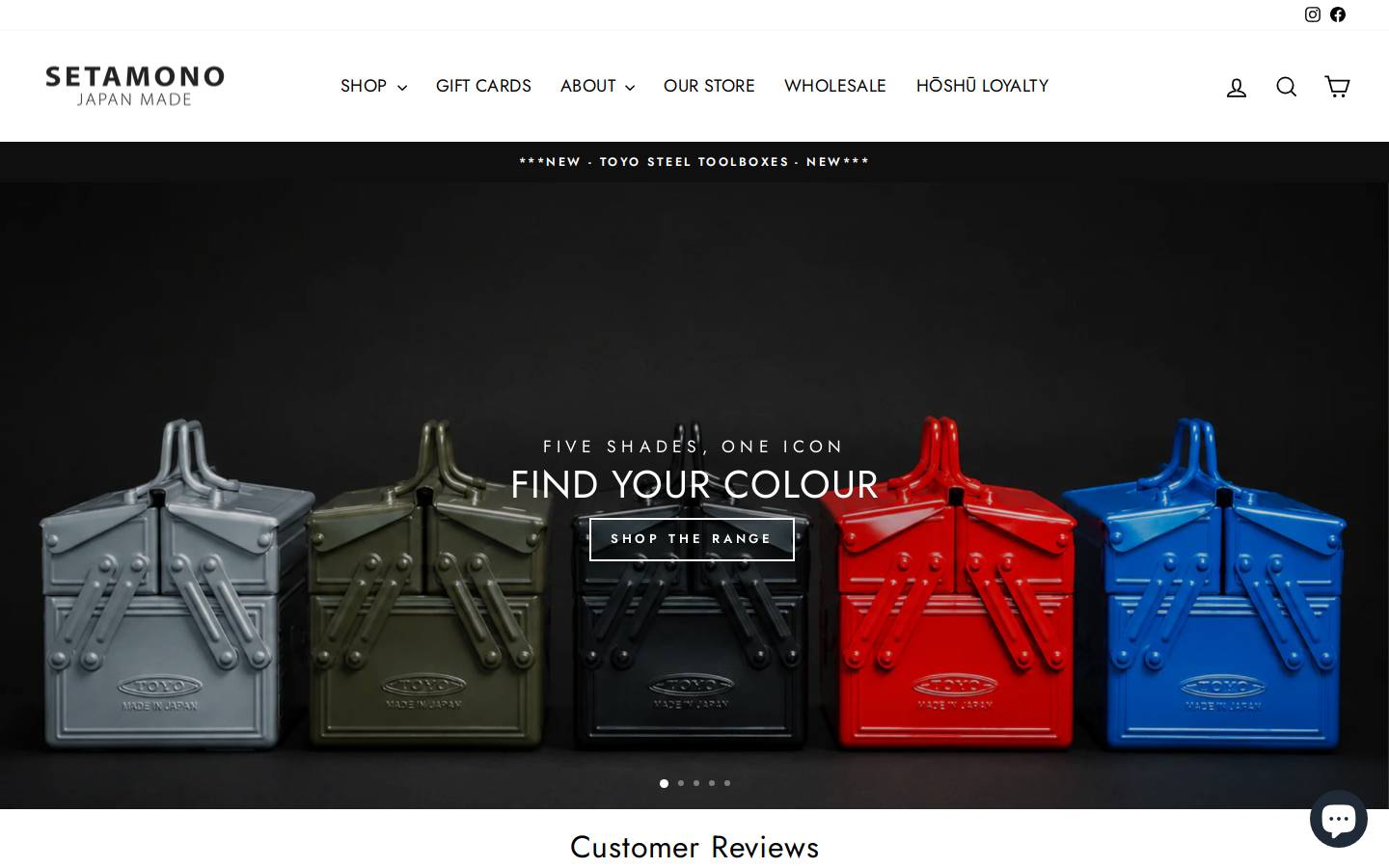 setamonotableware.com homepage screenshot