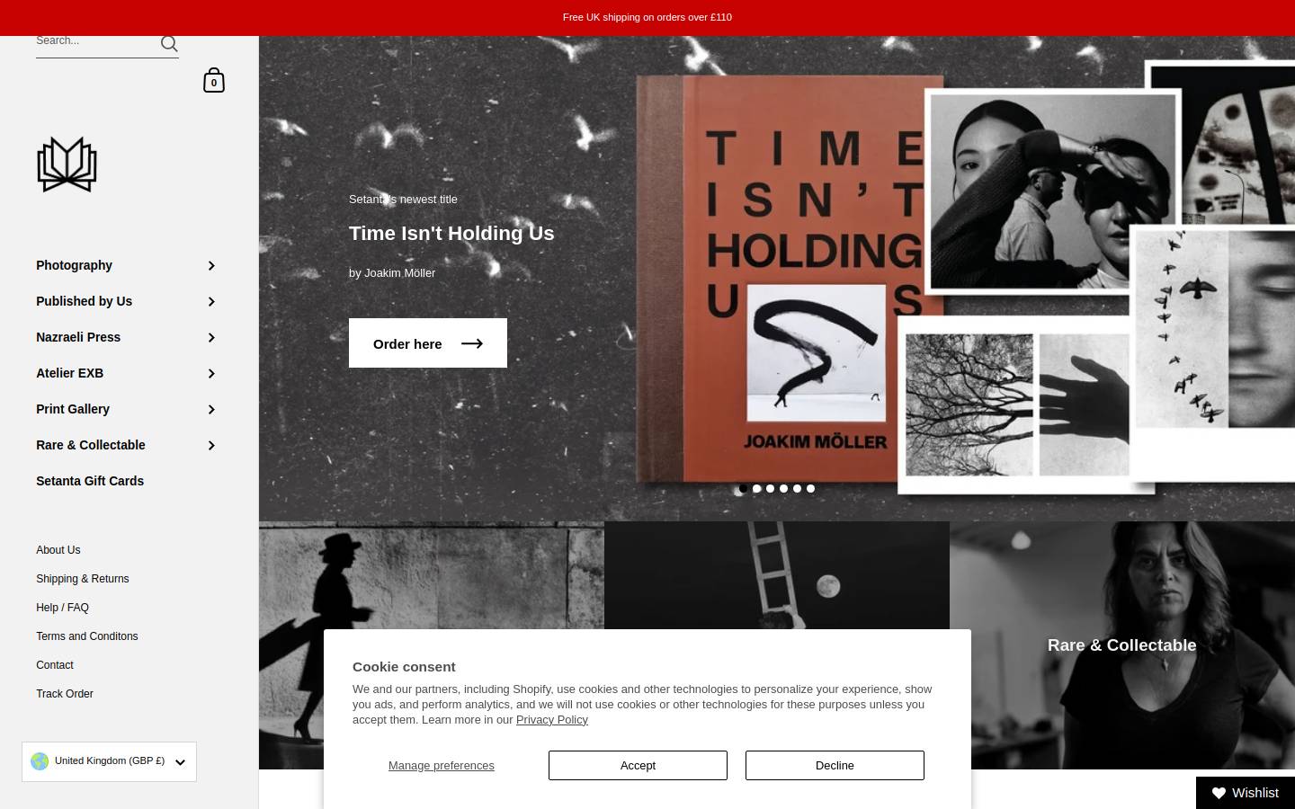 setantabooks.com homepage screenshot