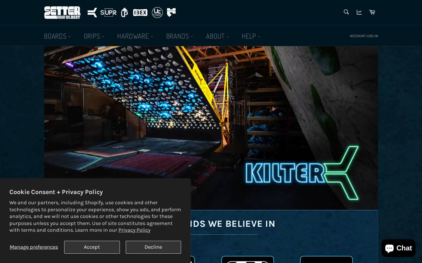 settercloset.com homepage screenshot