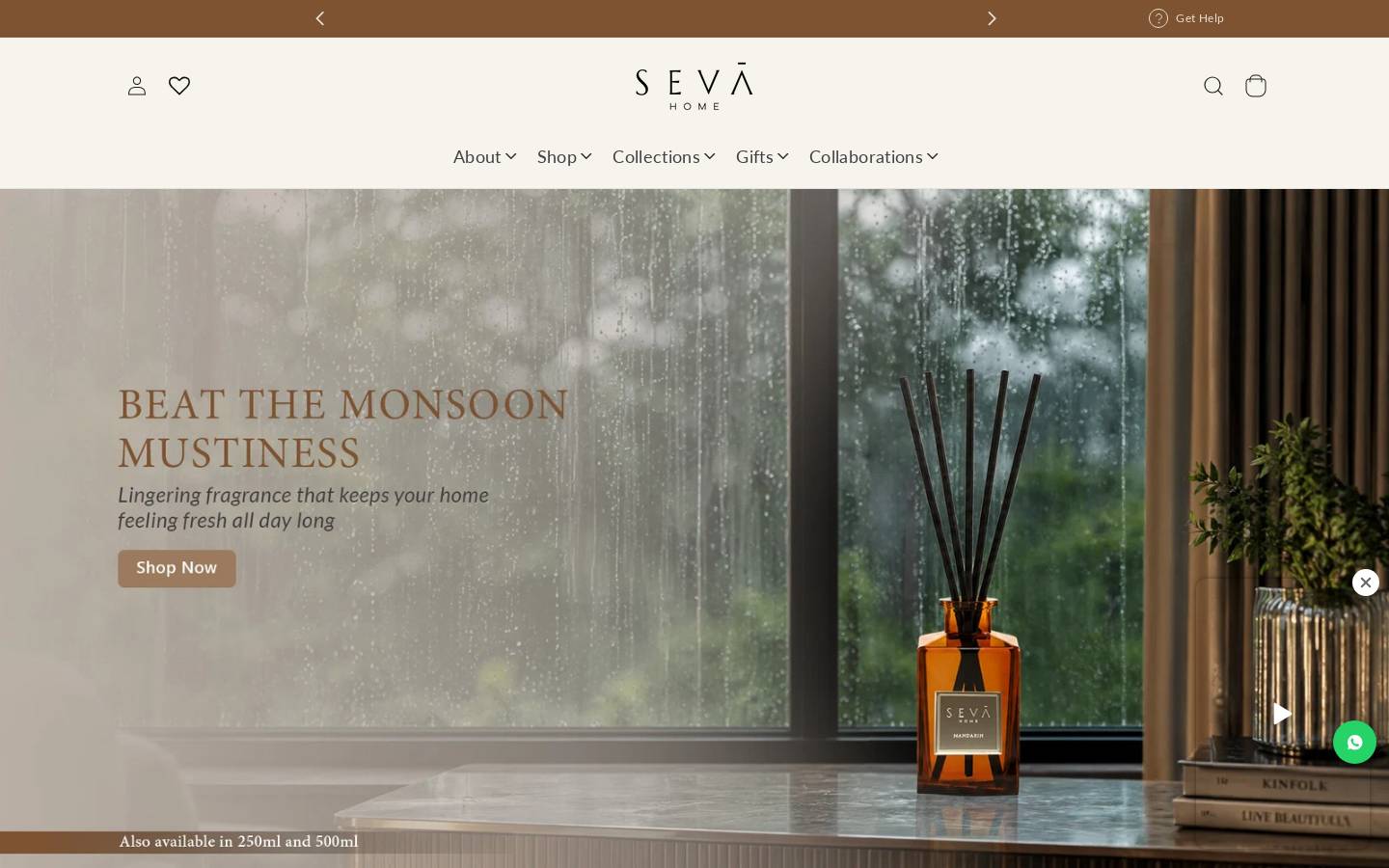 sevahome.in homepage screenshot