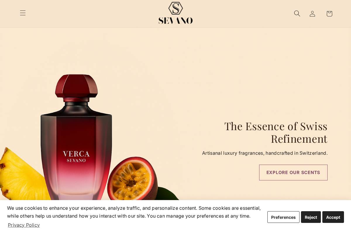 sevano.com homepage screenshot