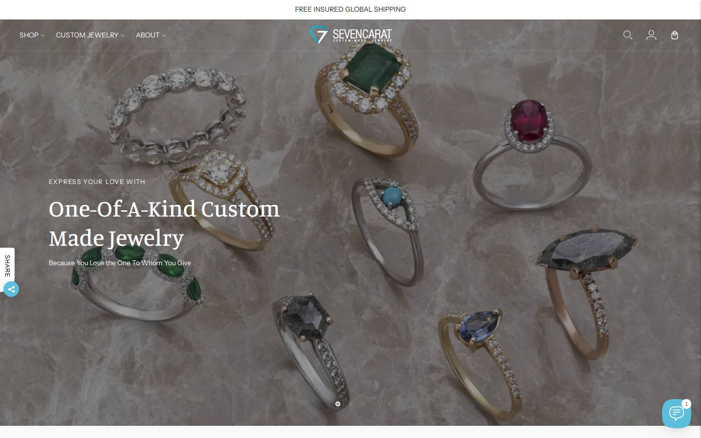 Seven Carat homepage screenshot