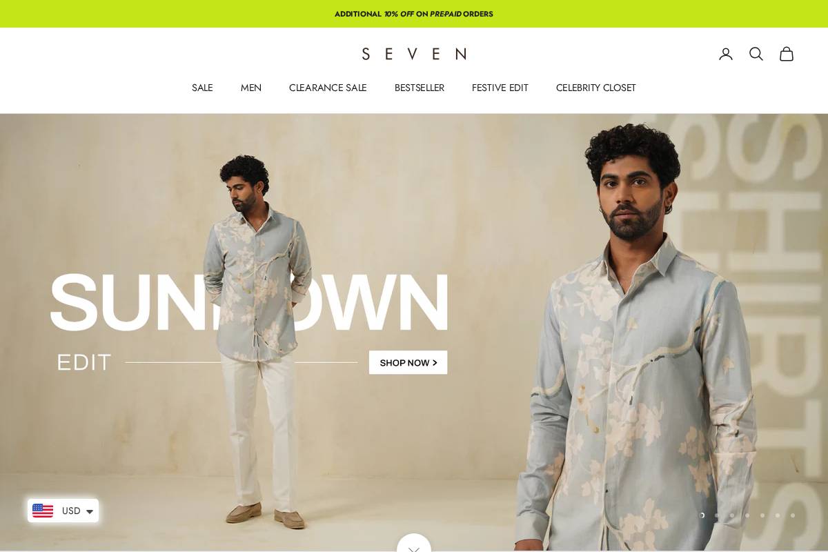 sevendc.in homepage screenshot