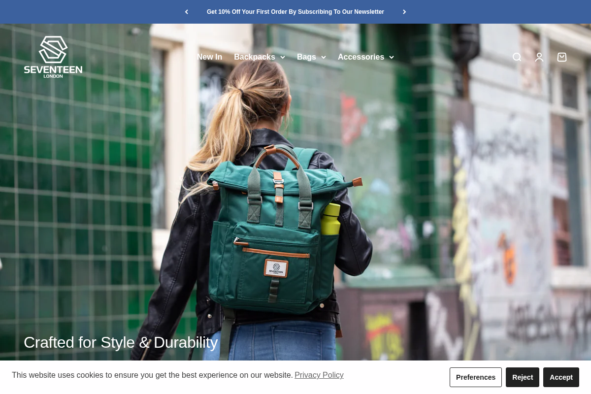 seventeenlondon.com homepage screenshot